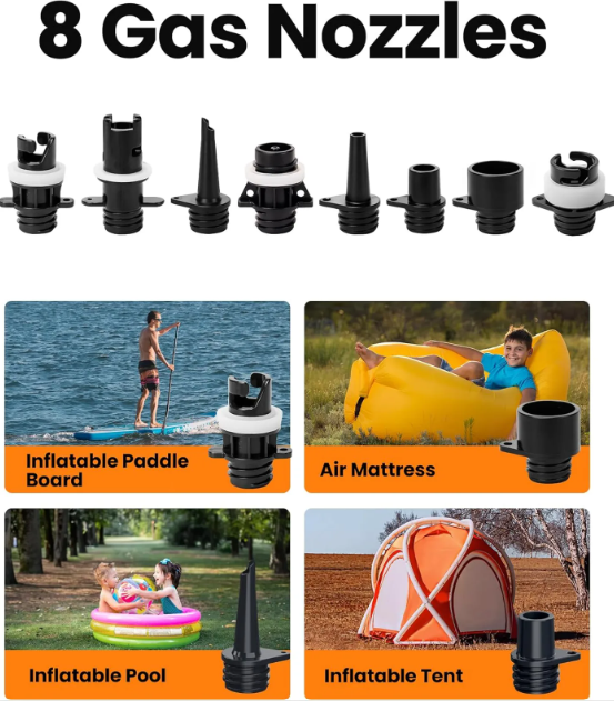 OutdoorMaster Shark 2S Hochdruck-Luftpumpe – Schwarz & Orange – 20 PSI