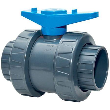 Fitt PVC-Kugelhahn für Schwimmbäder – 63 mm – blauer Griff