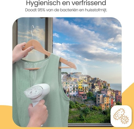 Goliving kledingstomer - Handstomer voor kleding/textiel/stof - Stoomstrijkijzer - Handstoomreiniger - Handstomer - Opvouwbaar - Incl. Reis-etui - Groen