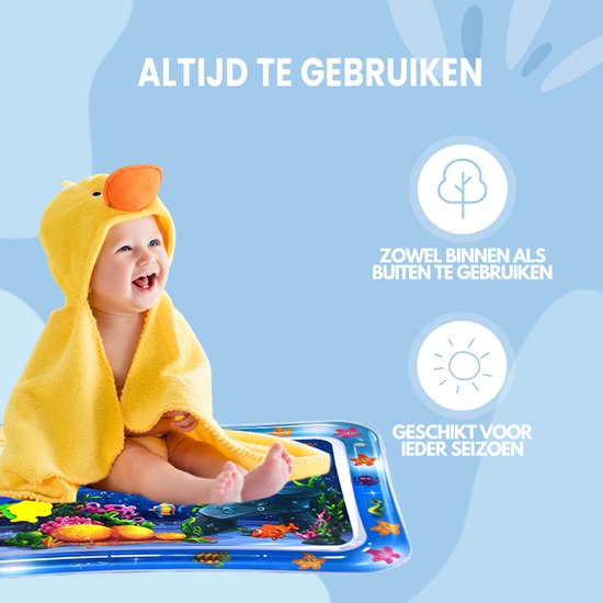 Spoused Wasser Spielmatte - Wasser-Matte - Spielmatte Baby - Tummy Time - Luxus-Geschenk-Box