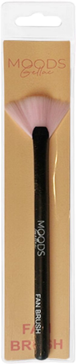 Moods Gellac Fan Brush Nagelbürste - Schwarz - 8 cm x 1 cm x 1 cm - Perfekt für Gellack, Acrylnägel & Nailart