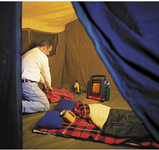 Mr Heater Tragbarer Gasherd MH9BDF - Gasheizung mit Gasflasche - Gasherd Camping - Räume bis zu 26M2 - Geeignet für Propan 31 und Butan/Propan G30+31 Kartuschen - Schwarz/Rot