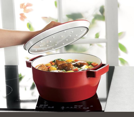 Pyrex Slowcook Gusseisentopf - Ø 24 cm - 3,6 l - Kirschrot