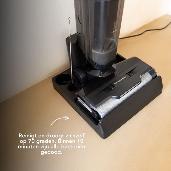 Techweise TC1 Schnurloser Nass- und Trockensauger - 30 Minuten Akkulaufzeit - 3 Reinigungsmodi - Selbstreinigungsfunktion - 220W - Schwarz
