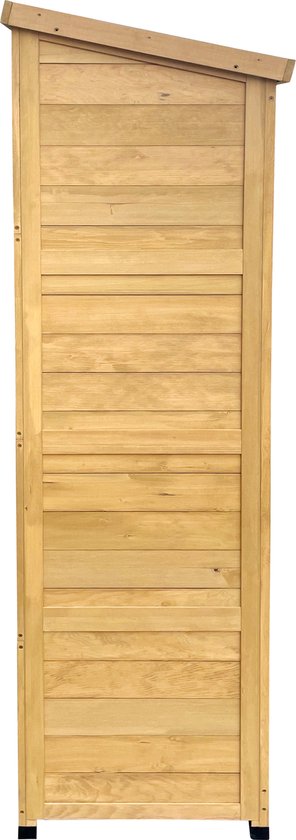 AXI Hugo Aufbewahrungsschrank aus Holz, braun – Gartenschrank mit verzinktem Dach – 3 Einlegeböden und Boden – FSC-zertifiziertes Holz – Magnetverschluss – 85 x 52 x 174 cm