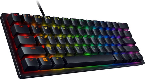 Razer Huntsman Mini – Gaming-Tastatur – Lineare Red-Schalter – RGB – 60 %-Layout – QWERTY – Schwarz