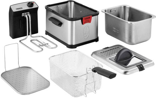 Princess Superior Fritteuse – 3 Liter – Kaltzone und Filter – Leistungsstarke 3200 Watt – 183001