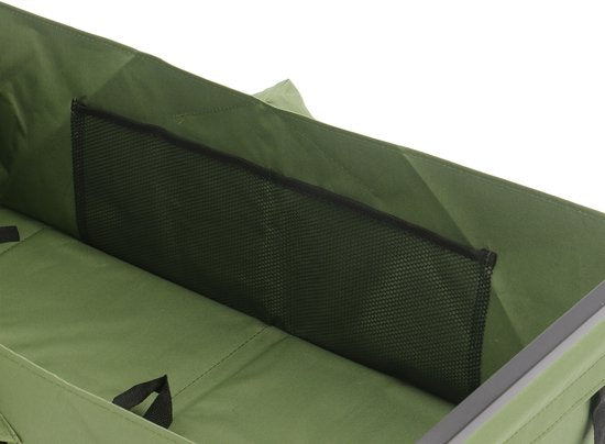 AXI AB131 Zusammenklappbarer Handwagen – Grün – Mit Deichsel, Bremsen und Schutzhülle – 100 kg Tragkraft – Leicht zu transportieren – Metall