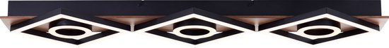 Brilliant Deckenleuchte Maureen - 88 cm - Schwarz mit Holz