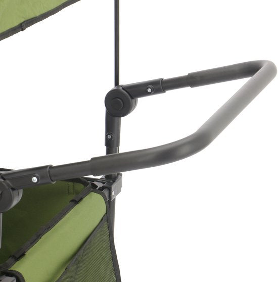 AXI SB221 Zusammenklappbarer Handwagen mit Dach – Grün – Mit Zugstange, Bremsen und Schutzhülle – 100 kg Tragkraft – Leicht zu transportieren – Metall