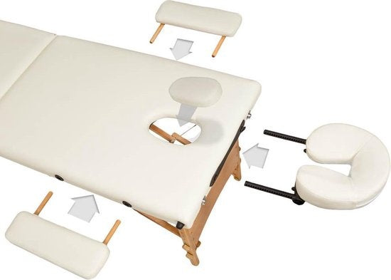 2-Zonen-Massagetisch beige - 5cm + Tragetasche - 401462