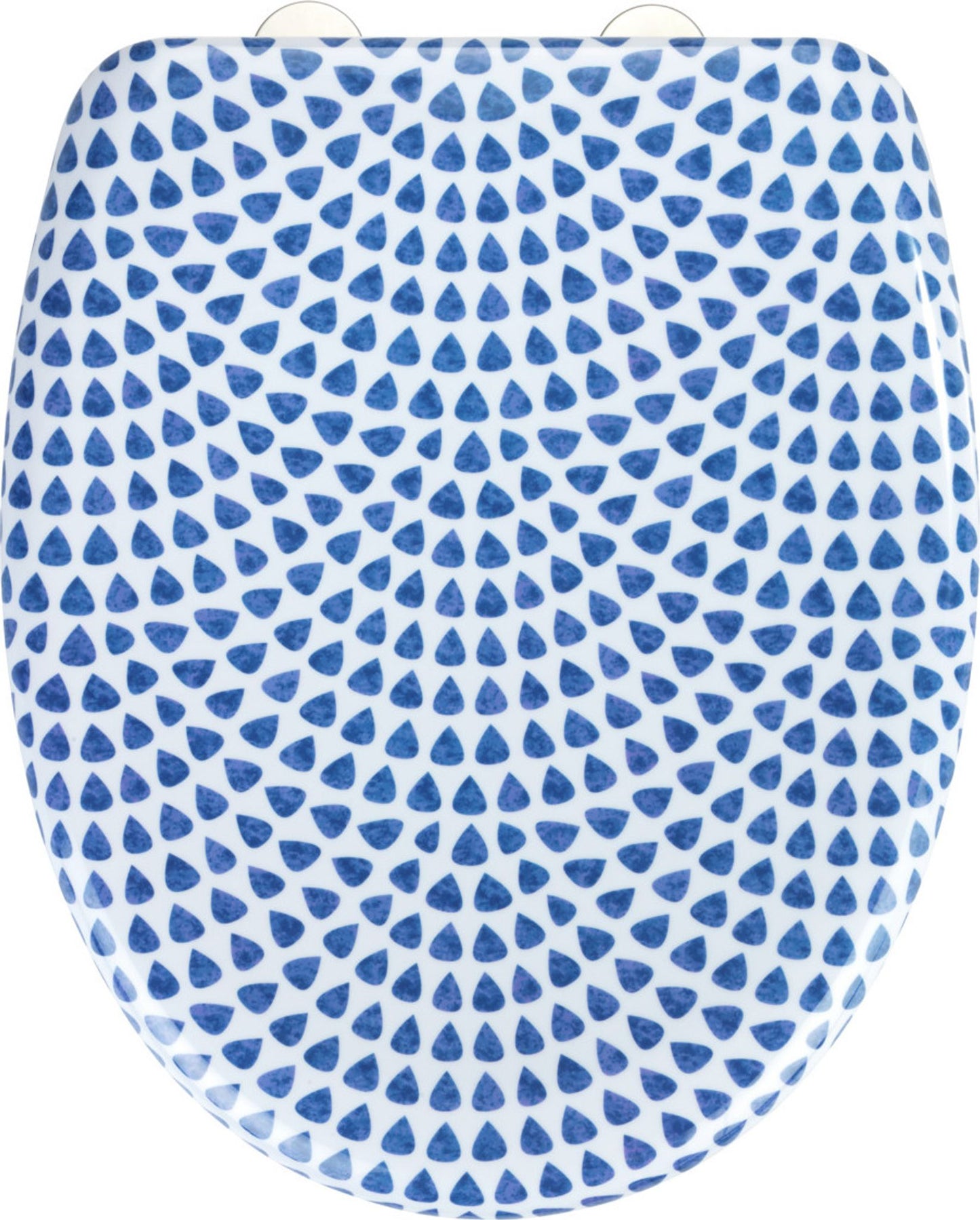 Wenko Toilettensitz „Sevilla“ aus Duroplast mit Soft-Close-System – 38 x 45 cm – Blau-Weiß