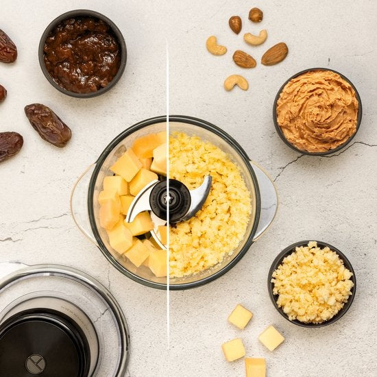 JAP Appliances Multi Chop - Zerkleinerer mit Glasschale (1,2 Liter) - Eiszerkleinerer - Spülmaschinenfest - Lebensmittelzerkleinerer - 6 Klingen - 400W