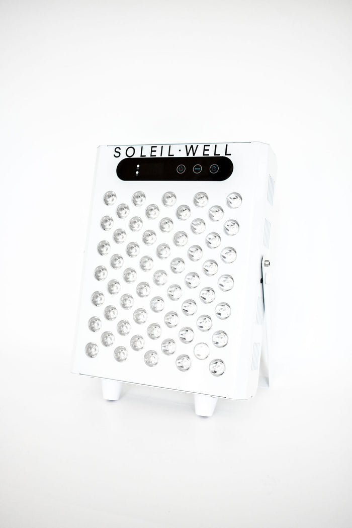 Soleil Well Red Light Therapy Panel Small - 600W - 4 Wellenlängen (630/660 nm Rot, 830/850 nm NIR) - 118 LEDs - tragbar