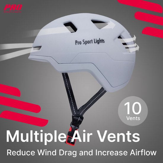 Pro Sport Lights Pedelec-Fahrradhelm Erwachsene - NTA 8776 - Herren/Damen - Helm Large - Schwarz