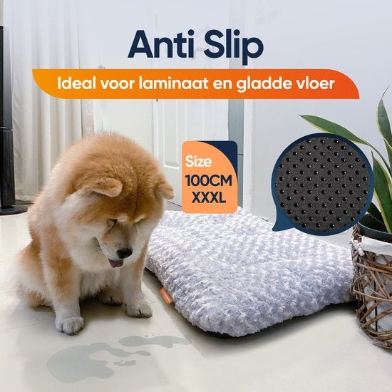 Happysnuts Hundekissen 90 x 60cm - Hundebett - Donut Hundebett - Flauschig - Grau - Waschbar