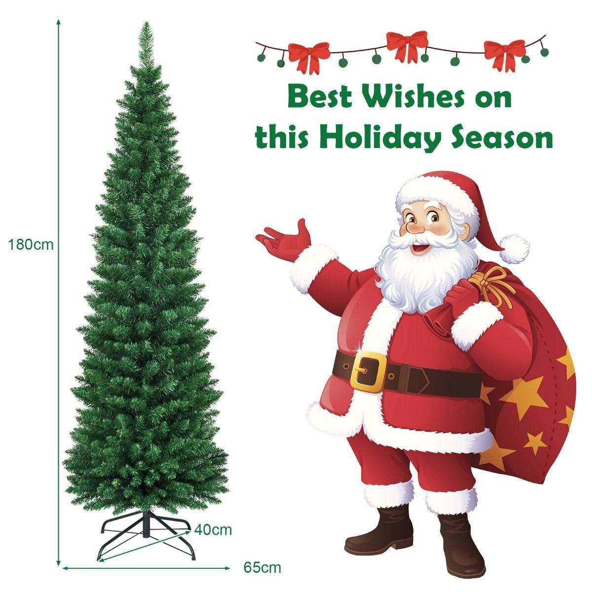 Künstlicher Weihnachtsbaum Coast Pencil Shape - PVC - 180cm mit 400 Spitzen