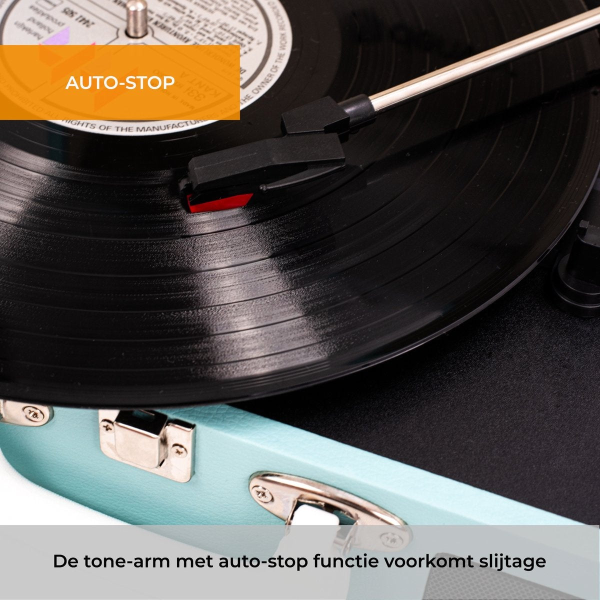 Denver Plattenspieler - Integrierte Lautsprecher - Inkl. PC-Software - Autostopp - Retro - VPL120 - Blau