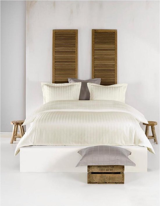 De Witte Lietaer Bettbezug aus Baumwollsatin Zygo – Einzelbett – 240 x 220 cm – Elfenbein