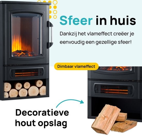 MOA Elektroherd - Atmosphäre Kamin - Platz für dekoratives Holz - EFS183C