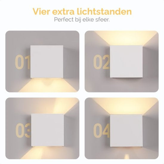 Goliving lamp â€šÃ„Ã¬ Wandlamp wit binnen en buiten â€šÃ„Ã¬ Kubuslamp industrieel â€šÃ„Ã¬ Waterdichte LED-verlichting - Energiezuinig en roestvrij - 10 x 10 x 10 cm