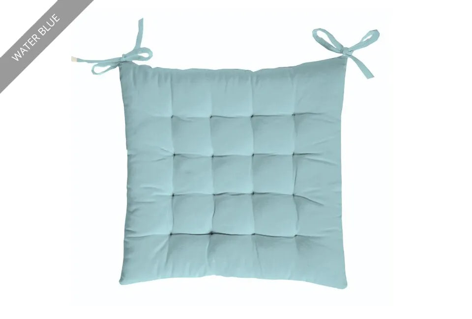 Luxus-Stuhlkissen 37x37 cm - Wasserblau | 100% Baumwolle | Komfort & Eleganz