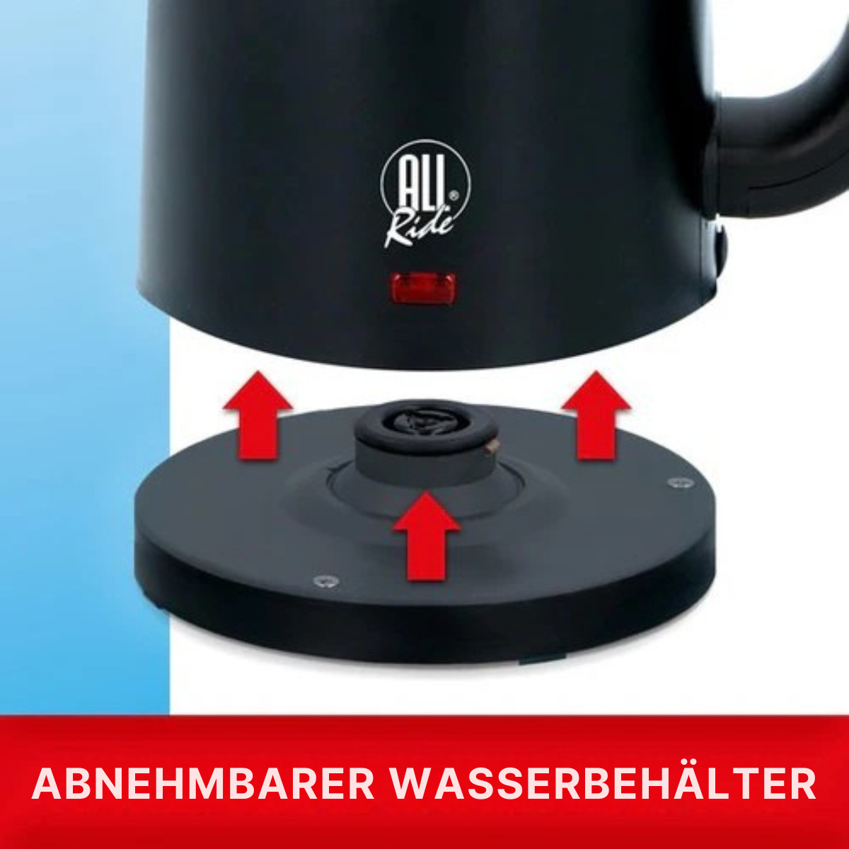 All Ride Wasserkocher - 0,5L - 24V - 300W - Kochtrockenschutz - Schwarz