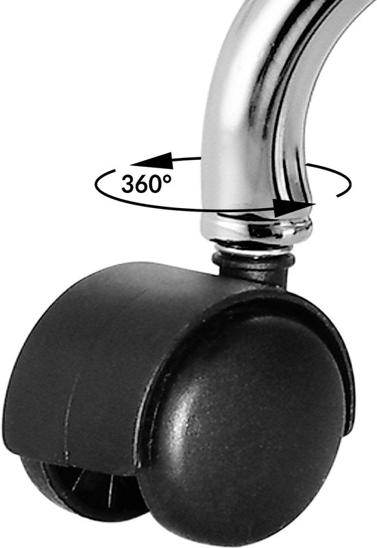 Rollhocker - Höhenverstellbar 360°C drehbar - 51-65cm Sitzhöhe Weiß