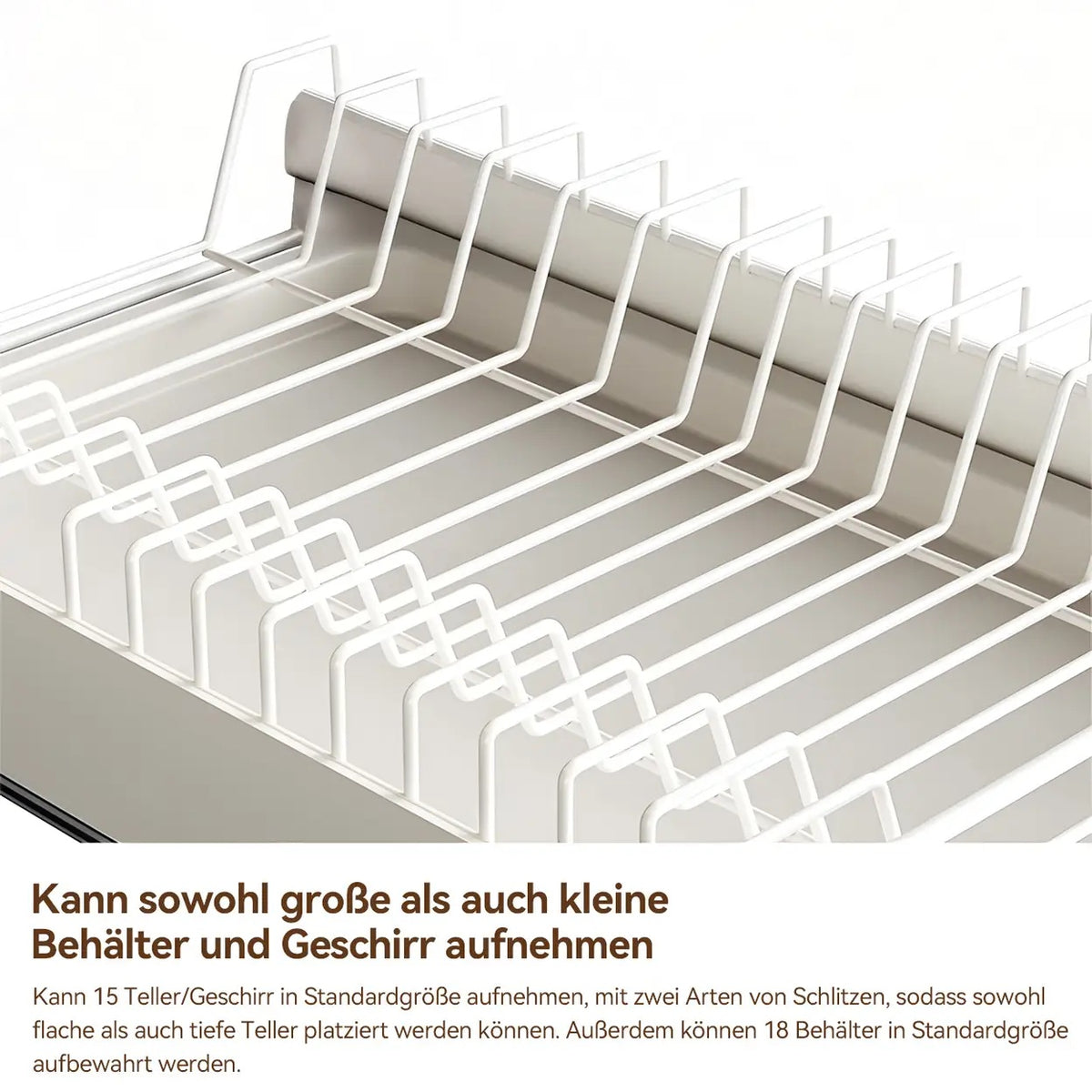 VIVREAL S3825W Ausziehbarer Abtropfkorb mit Auffangschale – 39 x 25,2 x 8 cm