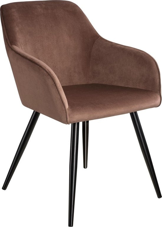 tectake - Stuhl - Esszimmerstuhl - Marilyn Samtoptik schwarz/braun - 403661