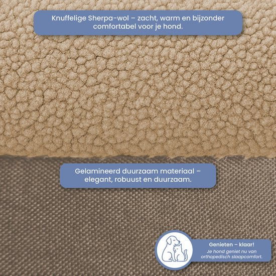 ELONEO Orthopädisches Hundebett – S – Braun