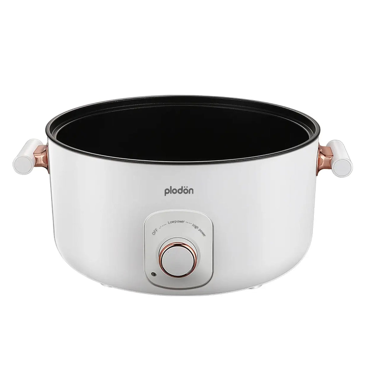 Plodon Elektrischer Hotpot 5 l mit Dämpfeinsatz – 1200 W – 2 Heizstufen – Antihaftbeschichtung