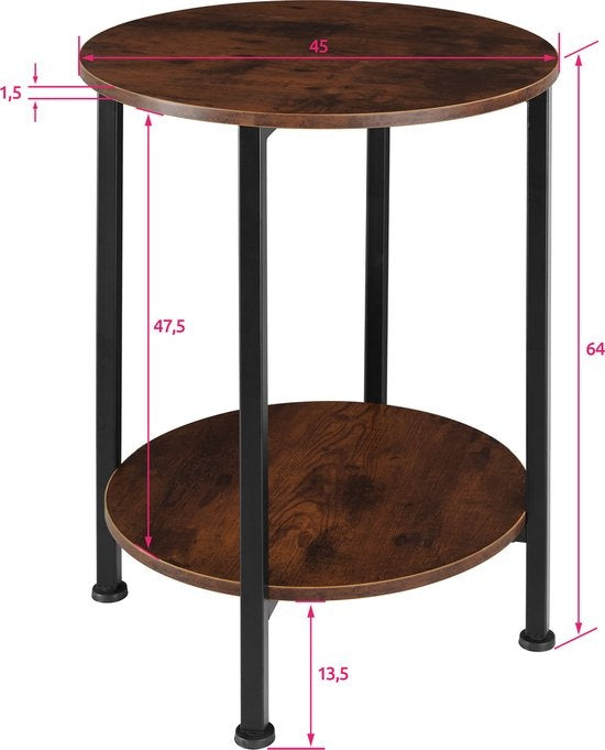 tectake - Beistelltisch - Kleiner Couchtisch - industriell dunkel