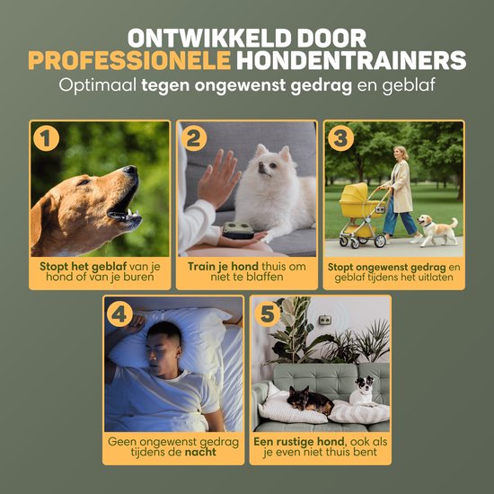 Vulpes Goods® Pets Anti-Bellgerät MINI PRO - Ultraschall - Wiederaufladbar & automatischer Betrieb - Für alle Hunde - Wasserdicht - 2 leistungsstarke Lautsprecher - Kein Schock - Innen & Außen