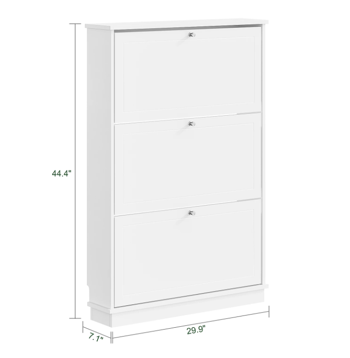 SoBuy Schuhschrank 76 x 18 x 113 cm – Weiß – Platz für 12 Paar Schuhe