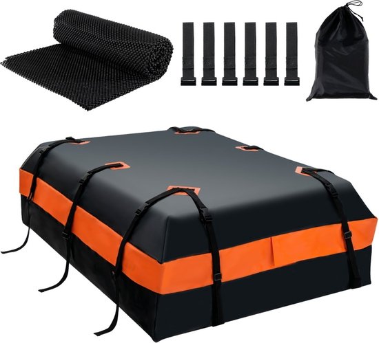 Coast Dachbox – wasserdicht – 560 l – für alle Fahrzeuge – 4,5 kg – 132 x 100 x 43 cm – schwarz und orange