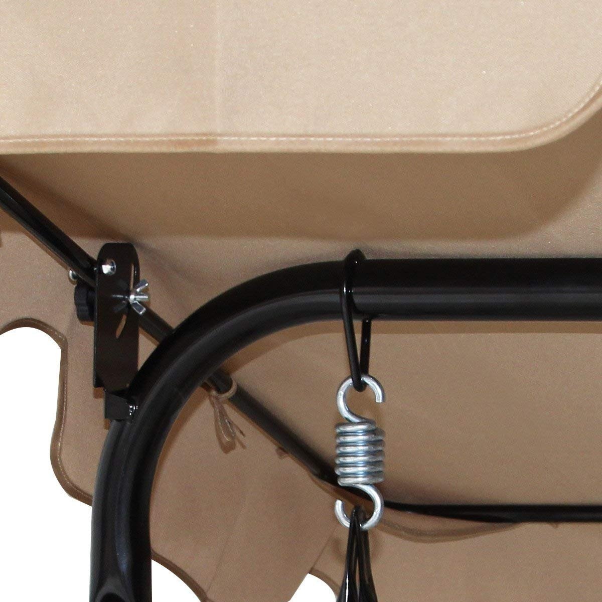 Coast Hollywood Swing Gartenschaukel Schaukelbank Gartenliege mit Sunroed 3-Sitzer-Braun