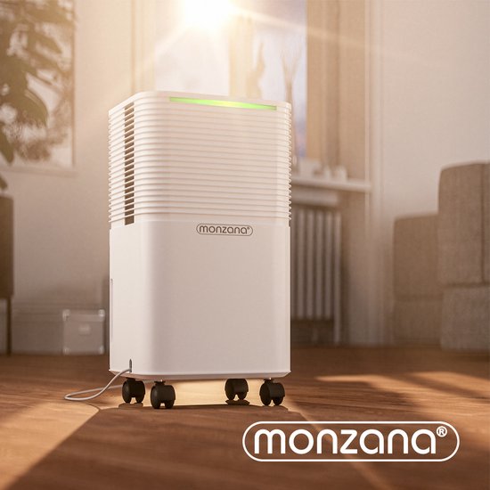 Monzana Luftentfeuchter - 12L/Tag Leise <38 dB 200W 20m² Räder - Weiß