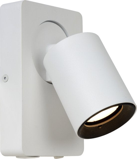 Lucide NIGEL – Nachttischlampe / Wandleuchte – LED „Dim to warm“ – CCT – GU10 – 1x5 W 2200 K/3000 K – Mit USB-Ladeanschluss – Weiß