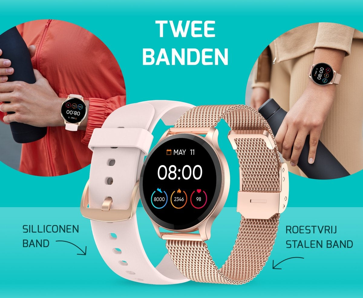 FITAGE Sportuhr - Smartwatch - Schrittzähler - Pink