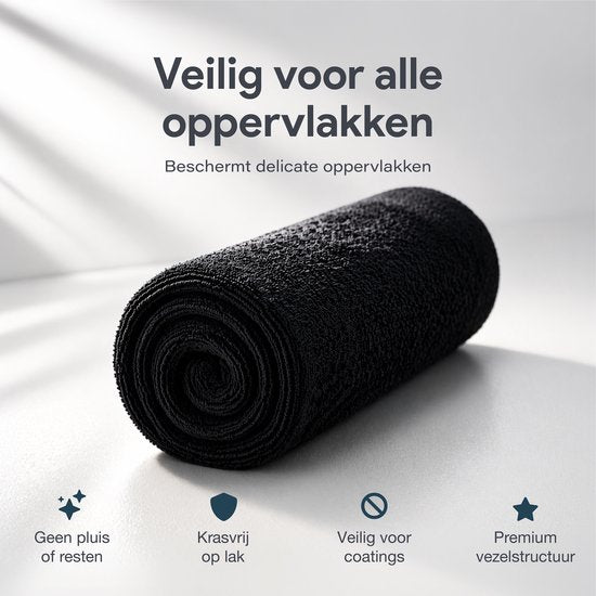 Luft – ultra-saugfähiges Mikrofaser-Trockentuch – 60 x 80 – Badezimmer und Auto – Mikrofasertücher – strapazierfähig – schwarz – 1300 GSM