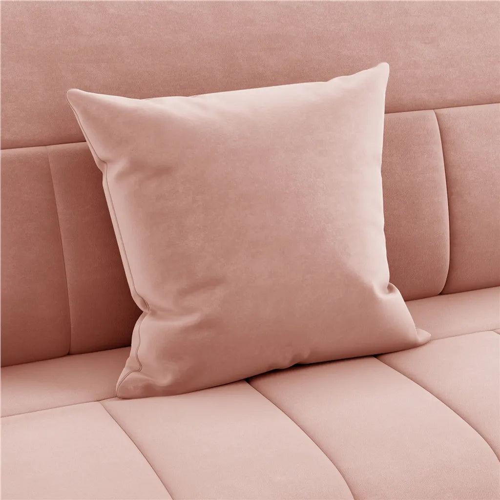 Yaheetech 2-Sitzer-Sofa mit Armlehnen und 2 Lendenkissen – Rosa – 143,5 x 71,5 x 75,5 cm
