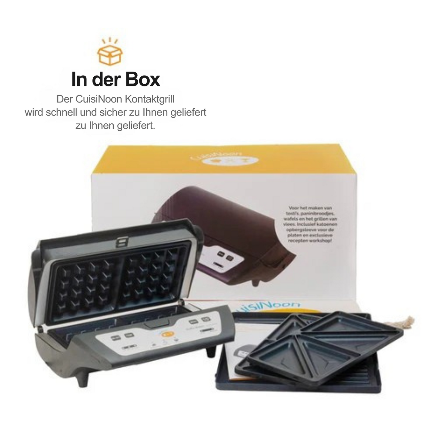 CuisiNoon® - Premium Multifunktions-Waffeleisen - Toast- und Grillgerät - Sandwichmaker - Schwarz