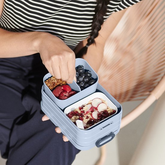 Mepal Bento Lunchbox Midi – Brotdose – 4 Scheiben Brot – Nordic Blue