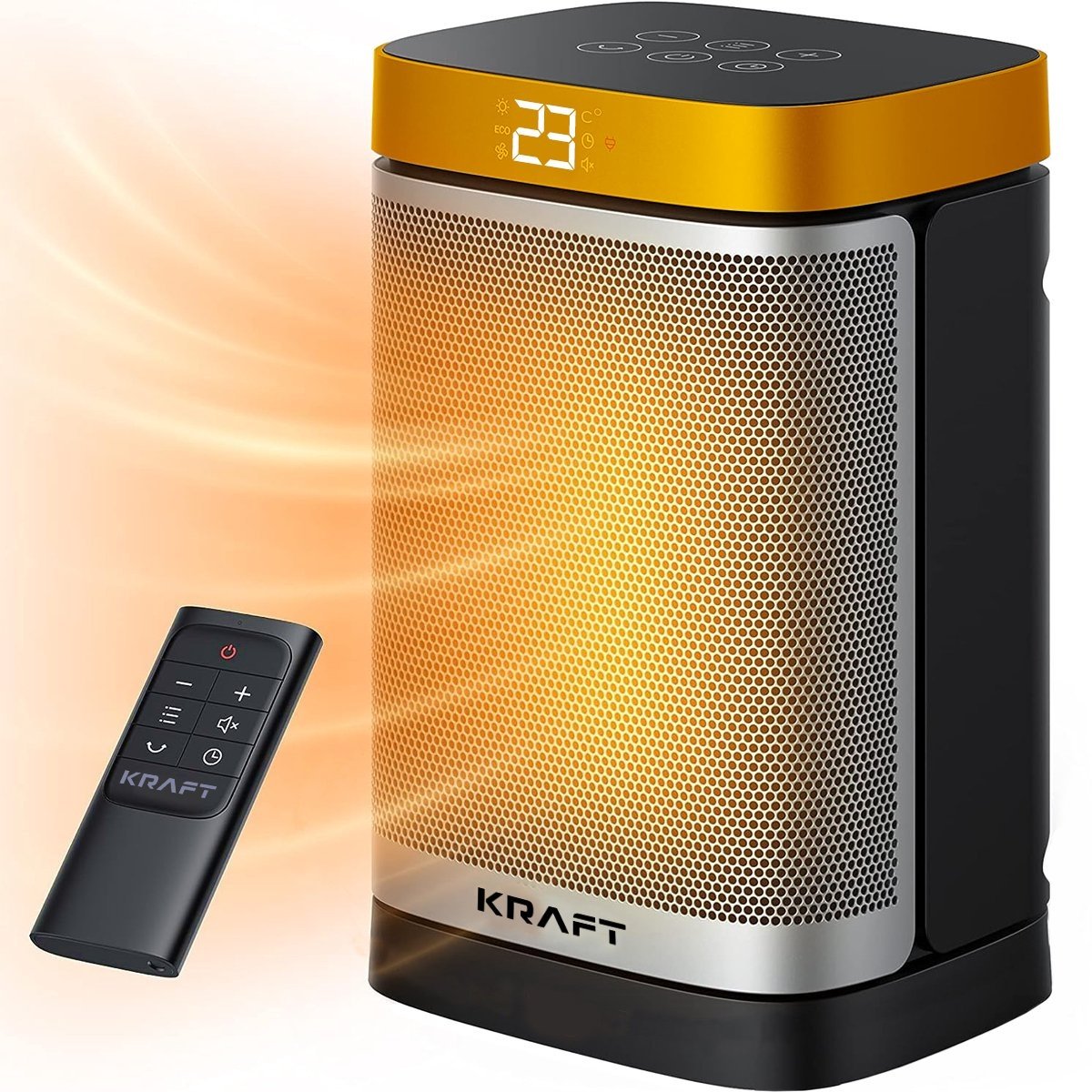 KRAFT Elektroherd Keramischer Heizlüfter - Terrassenheizung - Elektroheizung - 1500W - 70° Drehfunktion