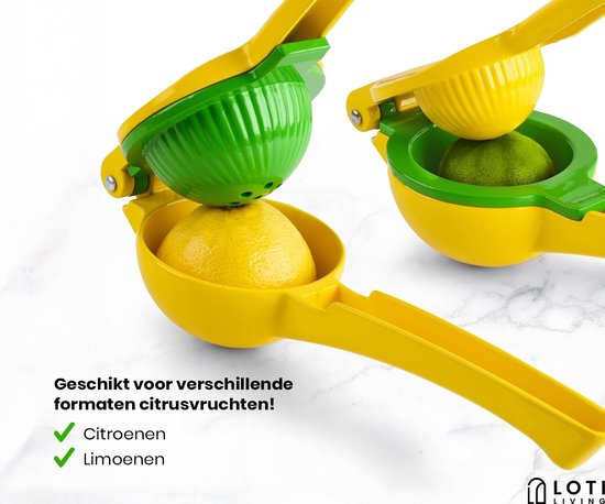 Loti Living Zitruspresse - Zitronenpresse - Manuelle Zitronenpresse - Gelb/Grün