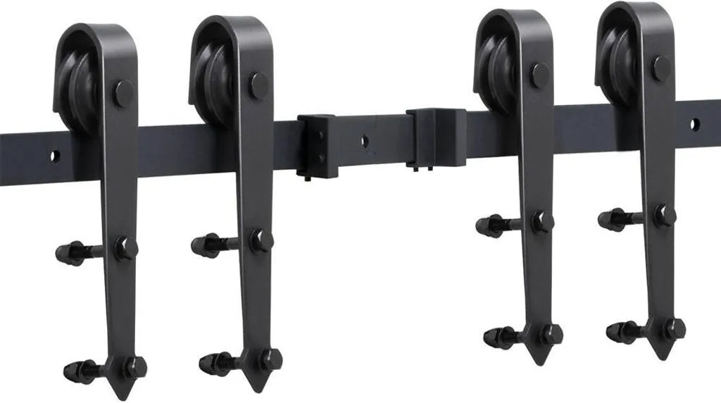 Yaheetech Schiebetürsystem 366 cm mit Montageset, Schwarz