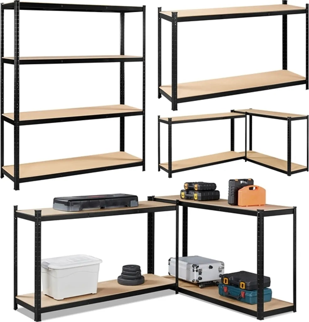 Yaheetech Regalschrank 180 x 150 x 45 cm – 4 Einlegeböden – 265 kg pro Einlegeboden – Schwarz