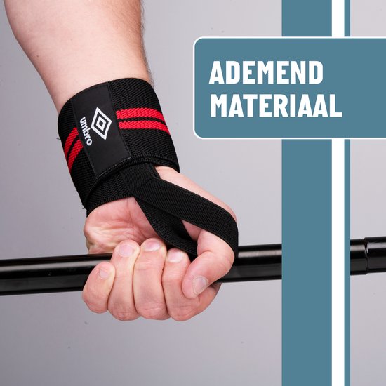 Umbro Handgelenkstützen - 2 Stück - Für Fitness, Crossfit und Krafttraining - Rot/Schwarz