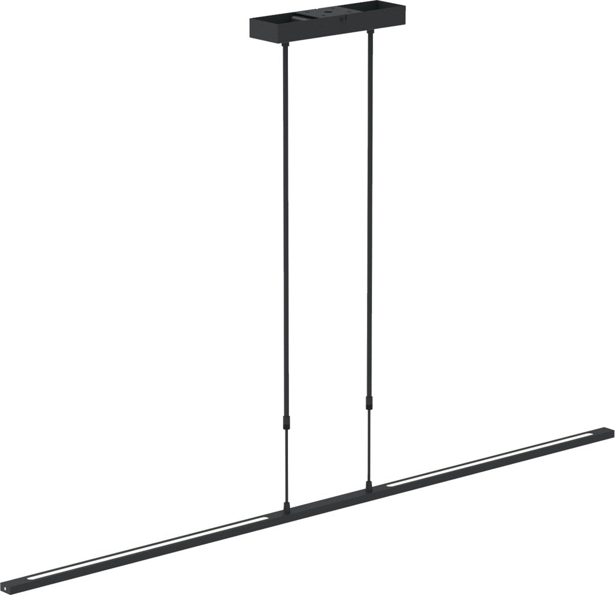 Verstellbare Pendelleuchte Zelena - 2-flammig - Kunststoff/Metall - 155 cm - Höhenverstellbar bis zu 117 cm - Modernes Design - Schwarz